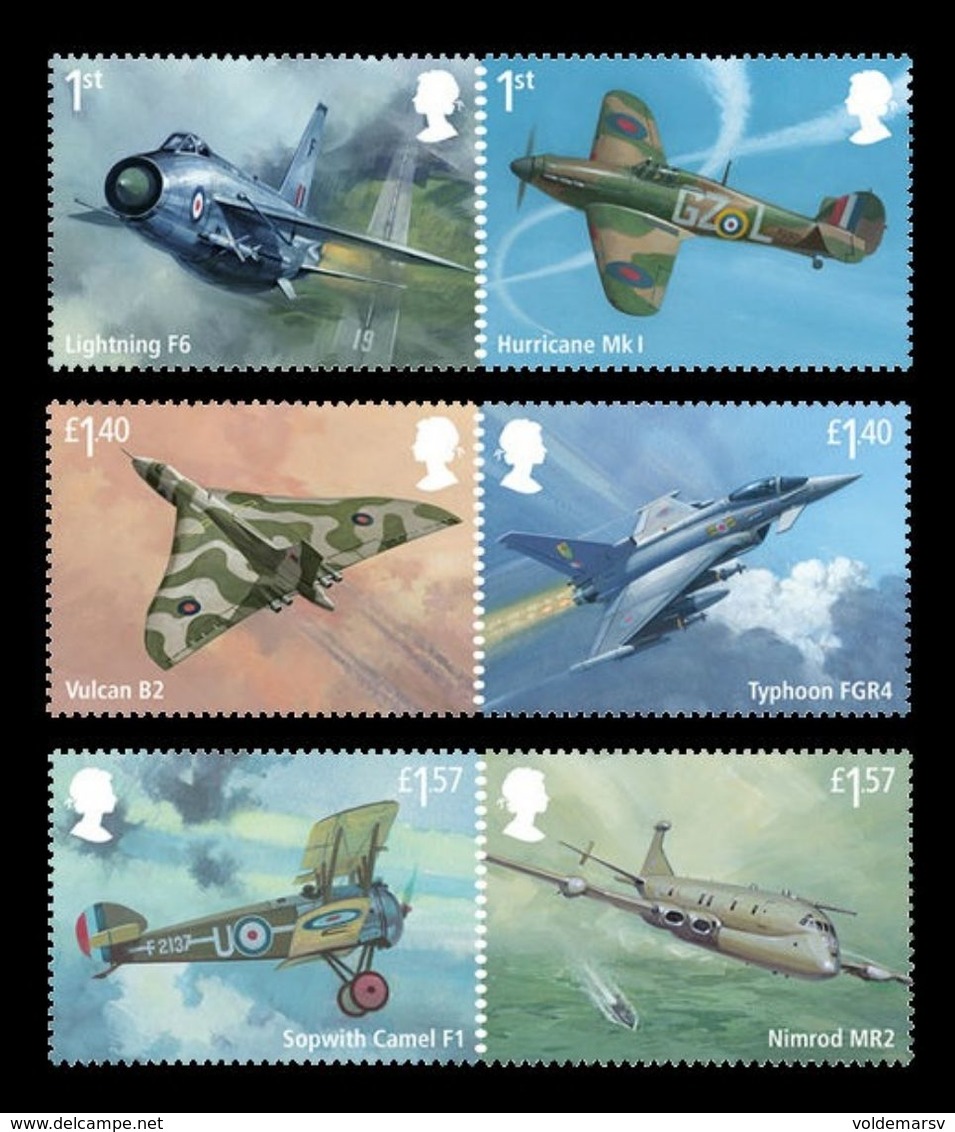 Great Britain 2018 Mih. 4180/85 Royal Air Force. Aviation. Planes MNH ** - Unused Stamps