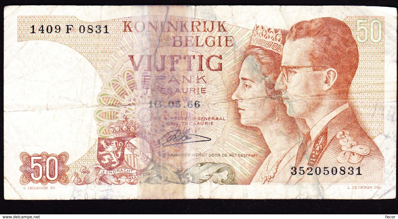 50 FR Type "1966" Koninklijk Paar   René Lauwerijns - 50 Francs