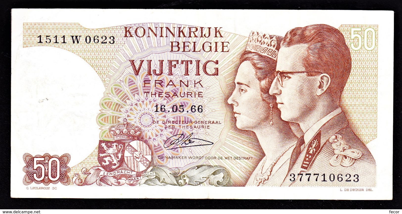 50 FR Type "1966" Koninklijk Paar   René Lauwerijns - 50 Francs