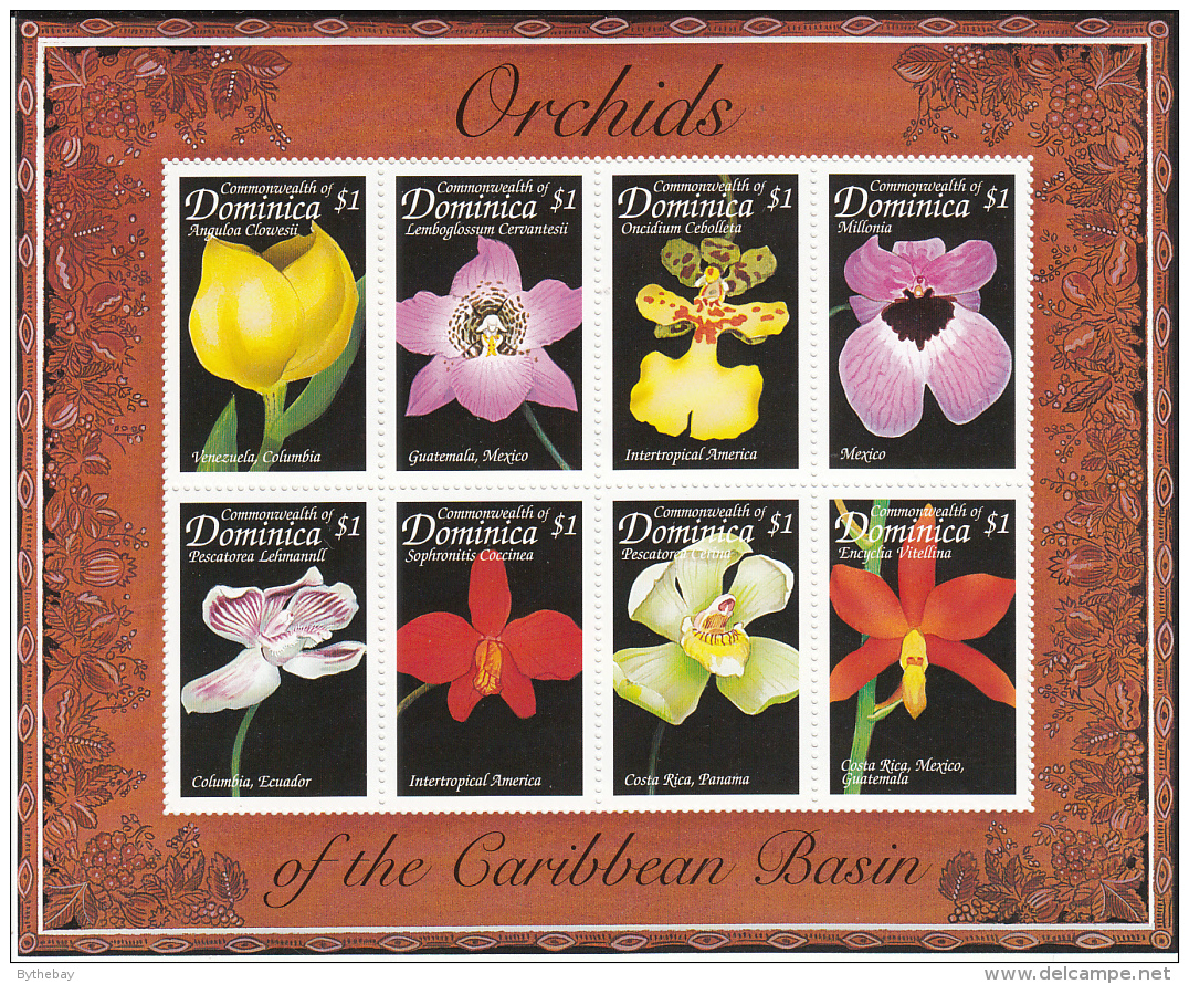 Dominica 1999 MNH Scott #2126 Sheet Of 8 $1 Orchids - Dominique (1978-...)