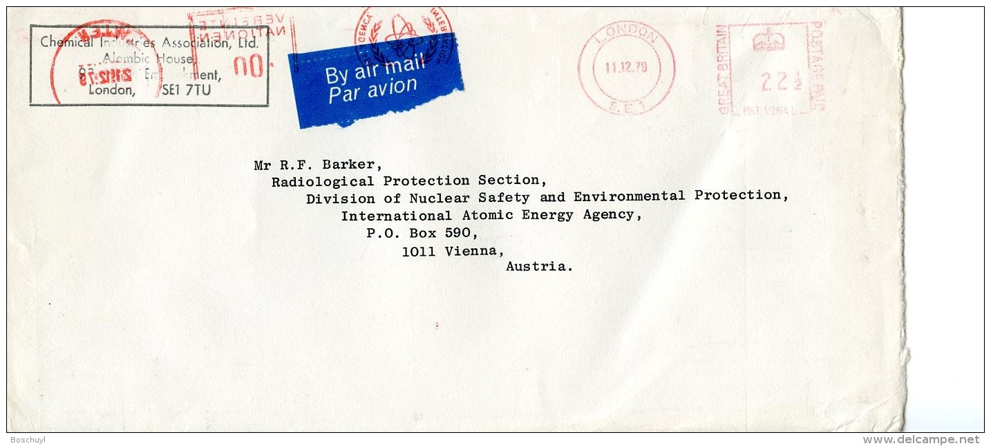 Cover From Great Britain To United Nations International Atomic Energy Agency IAEA Vienna, 1979 - ONU