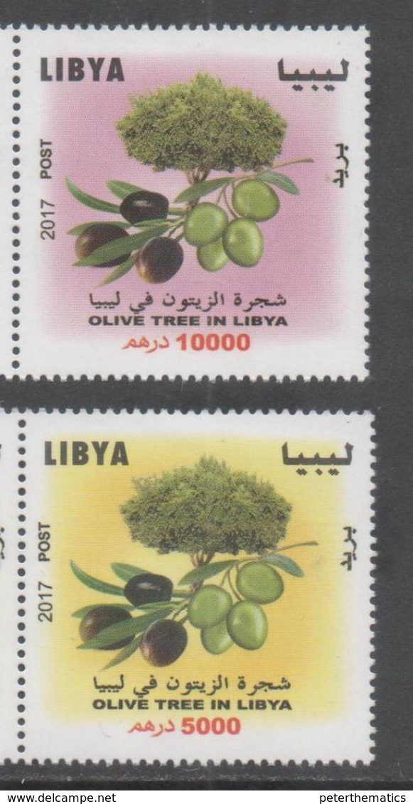 LIBYA, 2017, MNH, TREES, OLIVE TREES, 2v - Árboles