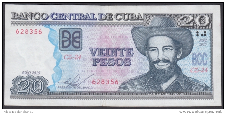 2015-BK-70 CUBA 20$ CAMILO CIENFUEGOS 2015 XF REPLACEMENT REEMPLAZO BZ SERIE - Cuba