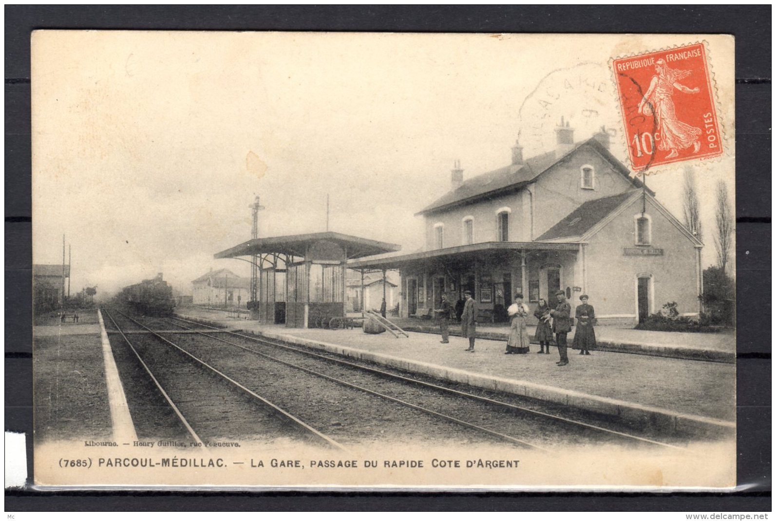 24 - Parcoul Médillac - La Gare , Passage Du Rapide Cote D'Argent - Locomotive - Autres & Non Classés