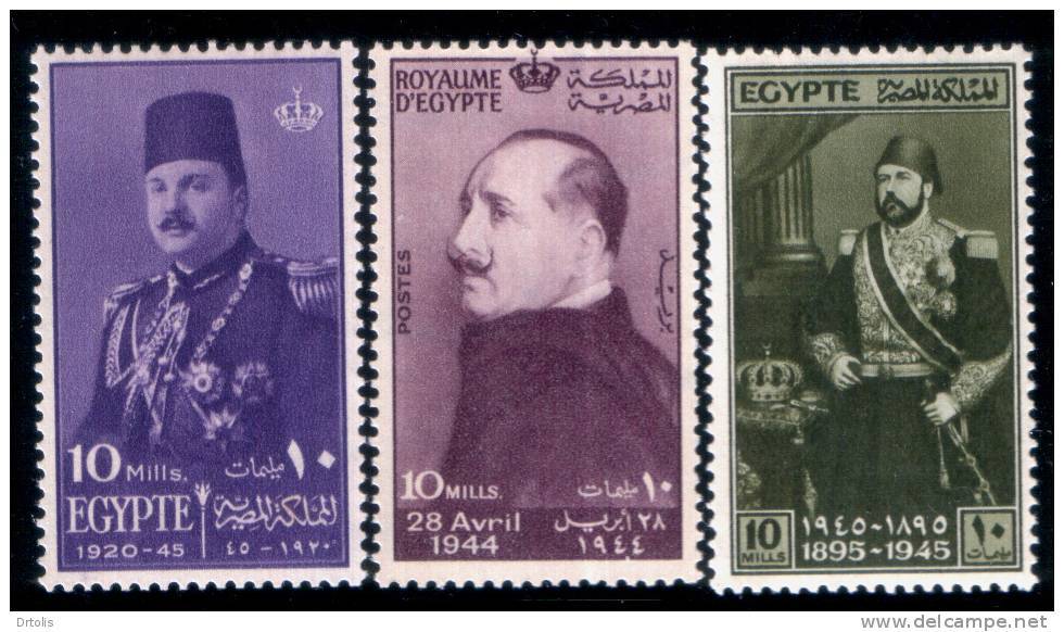 EGYPT / 1944 / 1945 / KING FAROUK / KING FUAD / KHEDIVE ISMAIL PASHA / MNH / VF . - Unused Stamps