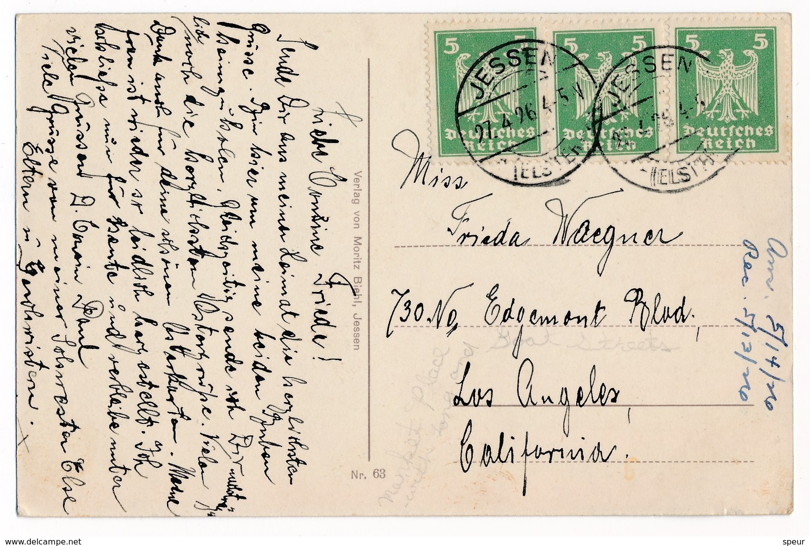 Jessen - Bez. Halle, Town View, Postally Used In 1926, Message. - Jessen