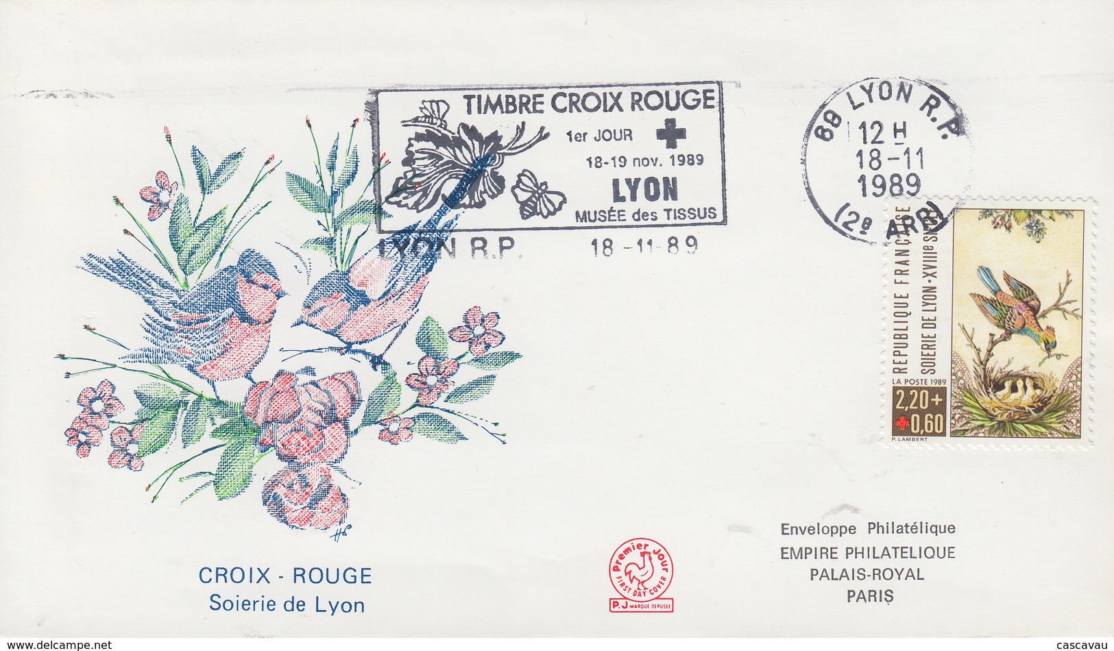 Enveloppe   FDC  Flamme   1er   Jour    FRANCE  CROIX  ROUGE  LYON    1989 - 1980-1989