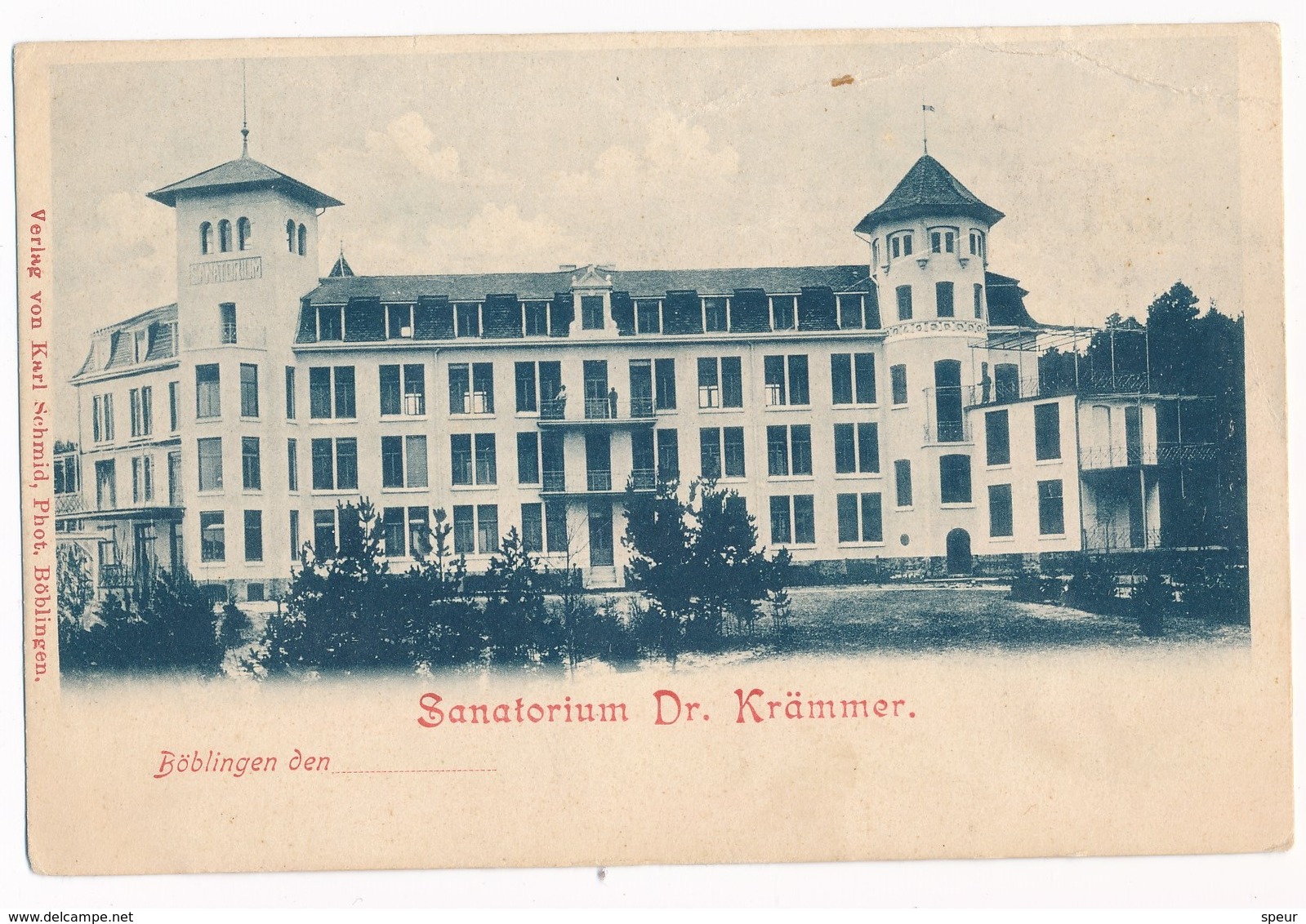 Böblingen - Sanatorium Dr. Krämmer. Undivided Back, Early 1900's. - Boeblingen