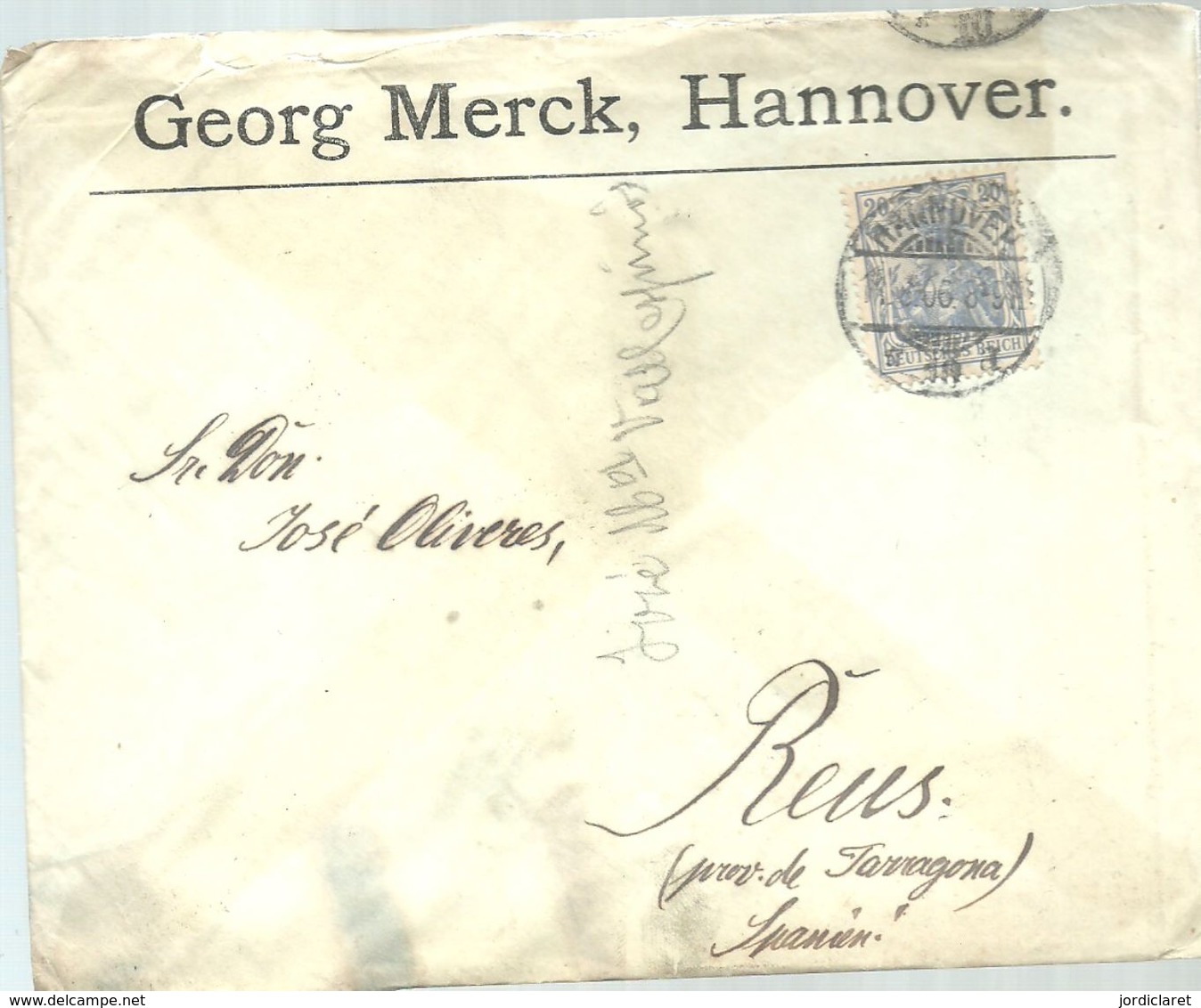 LETTER 1906  HANNOVER A REUS ESPAÑA - Cartas & Documentos