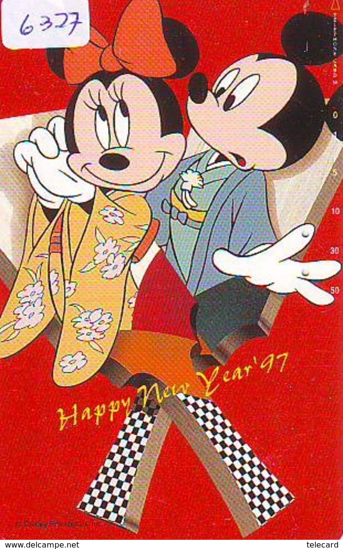 Télécarte Japon * 110-181825 * DISNEY (6327) HAPPY NEW YEAR * TELEFONKARTE * PHONECARD JAPAN * - Disney