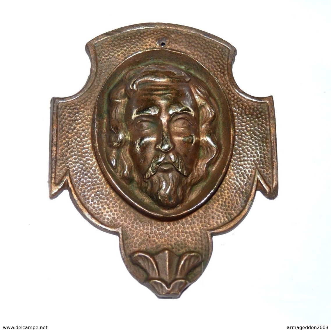 RARE ANCIENNE TETE DU CHRIST JESUS SCULPTURE PLAQUE RELIEF EN BRONZE - Bronzi