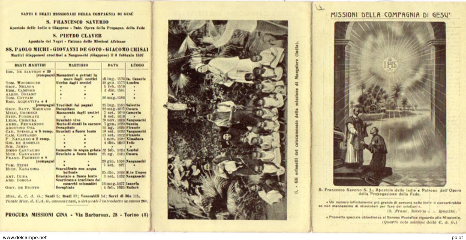 Document 3 Volets - Missioni Della Compagnia Di Gesu - Missione Di Mangalore (India)    (103911) - Religion & Esotérisme