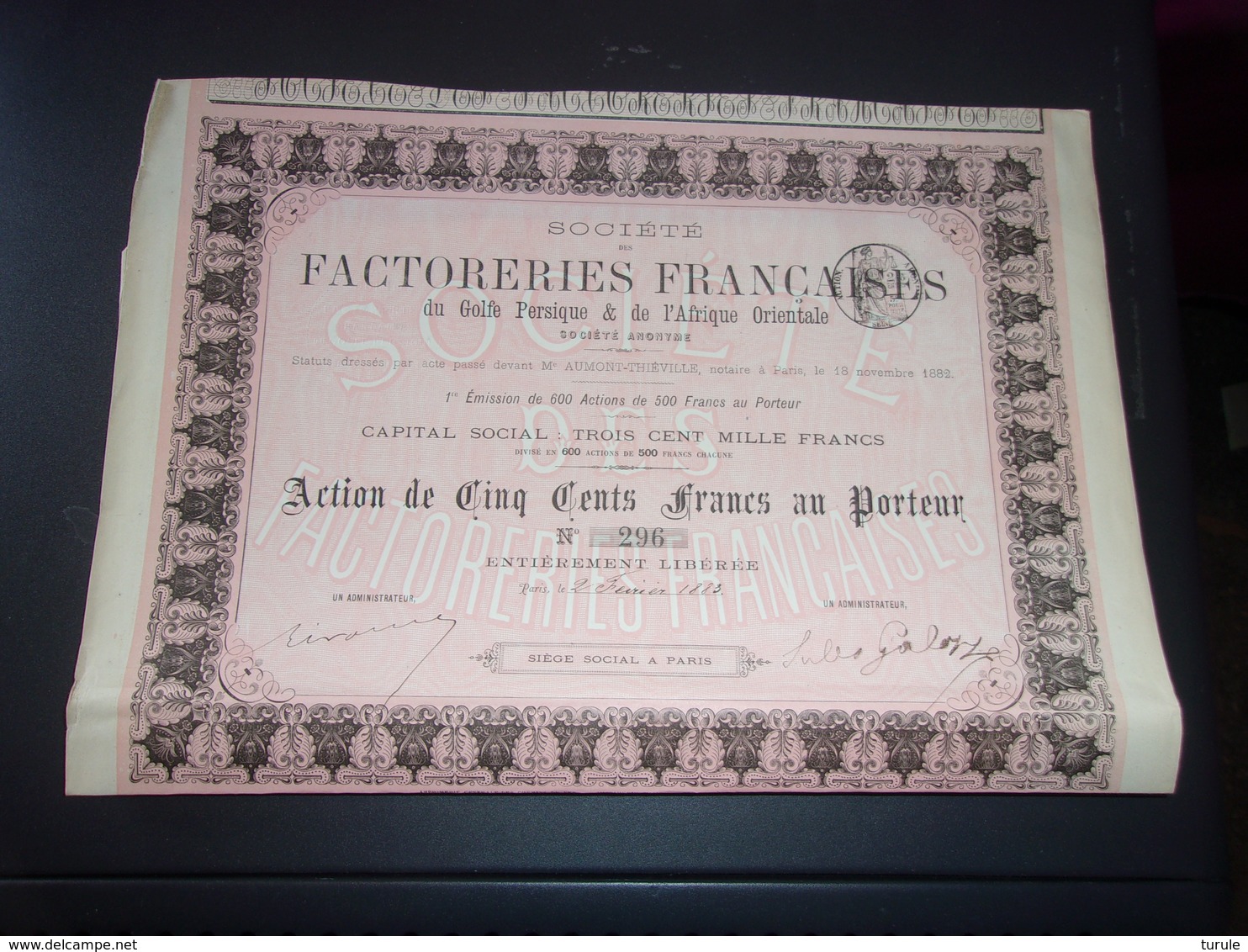 Factoreries Françaises Du Golfe Persique & De L'afrique Orientale (1883) - Andere & Zonder Classificatie