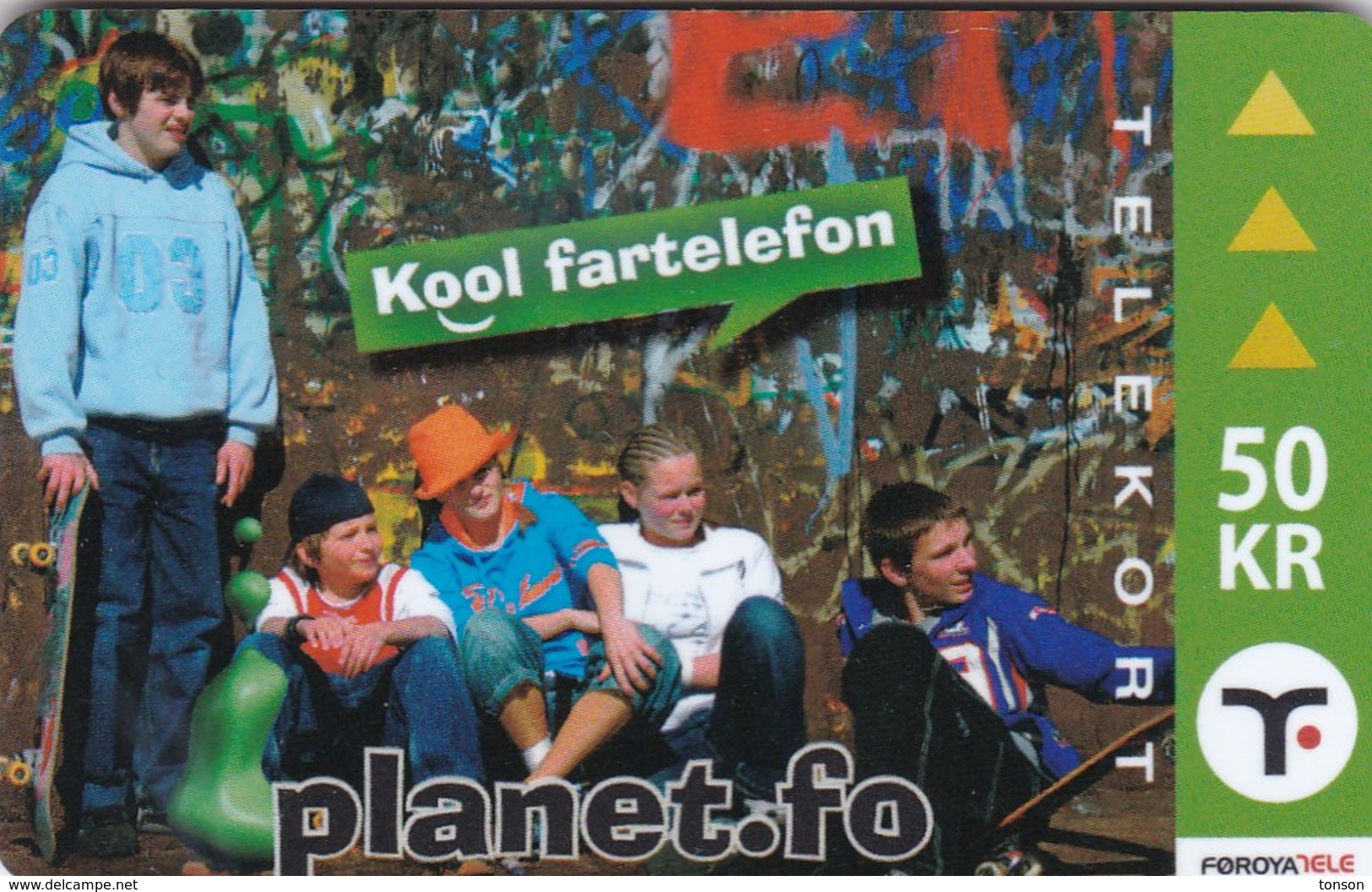 Faroe Islands, OR-004, 50 Kr ,  Planet.fo, Children, 2 Scans. - Faroe Islands