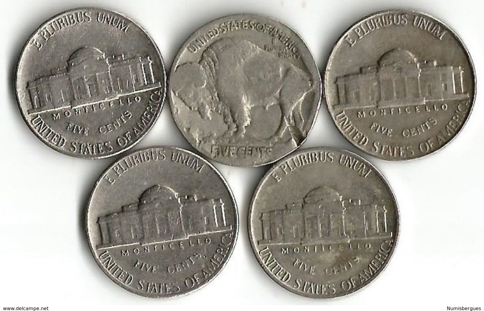 Lot De 5 Pièces De Monnaie 5 CentS - Collections