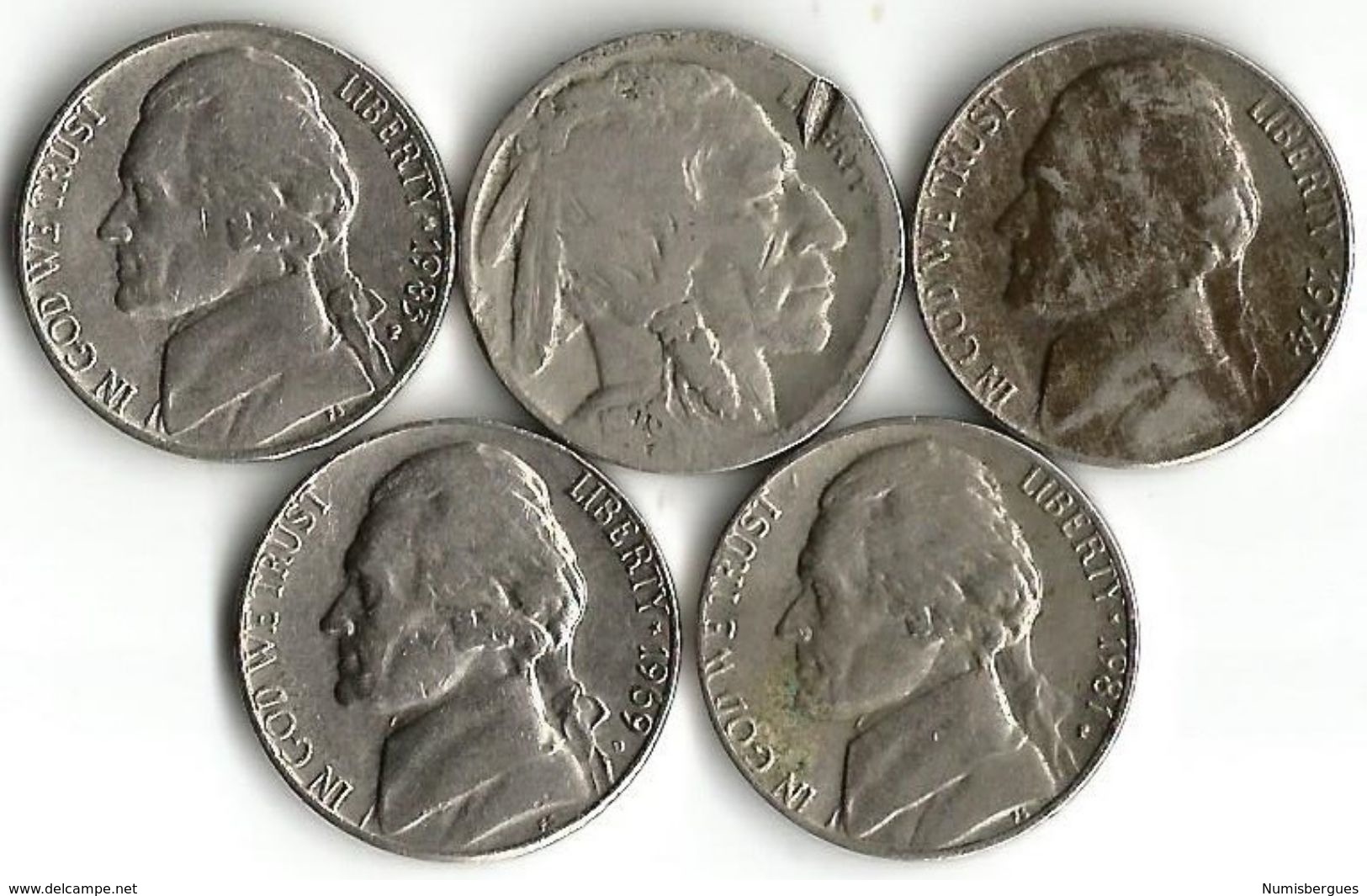 Lot De 5 Pièces De Monnaie 5 CentS - Sammlungen