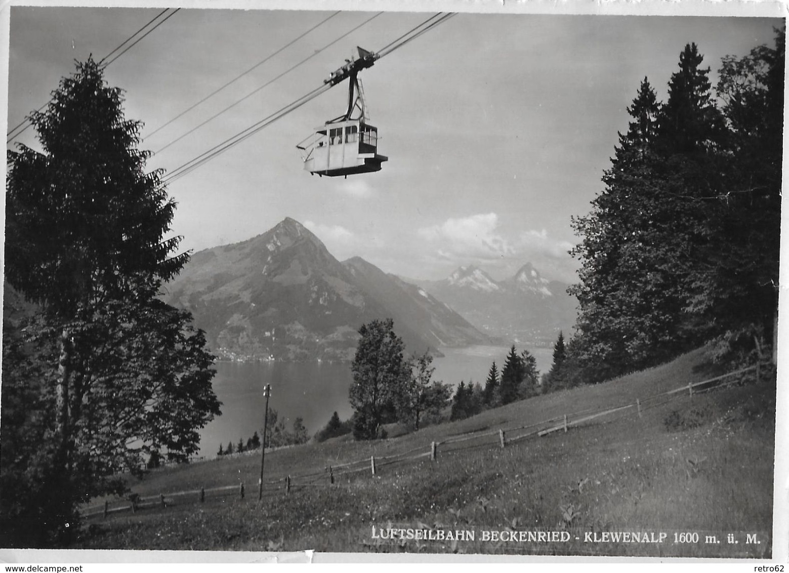 BECKENRIED → Luftseilbahn Beckenried - Klewenalp, Fotokarte Ca.1950 ►mit Spez.Stempel◄ - Beckenried