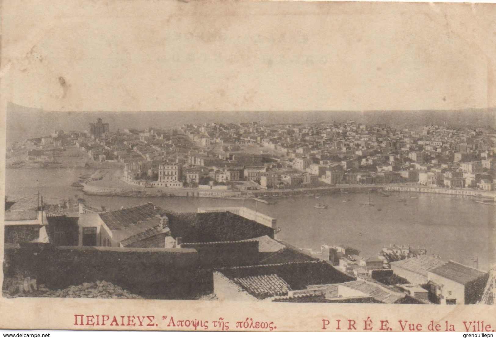 CPA GRECE LE PIRÉE Vue De La Ville Et Le Port 1917 - Greece