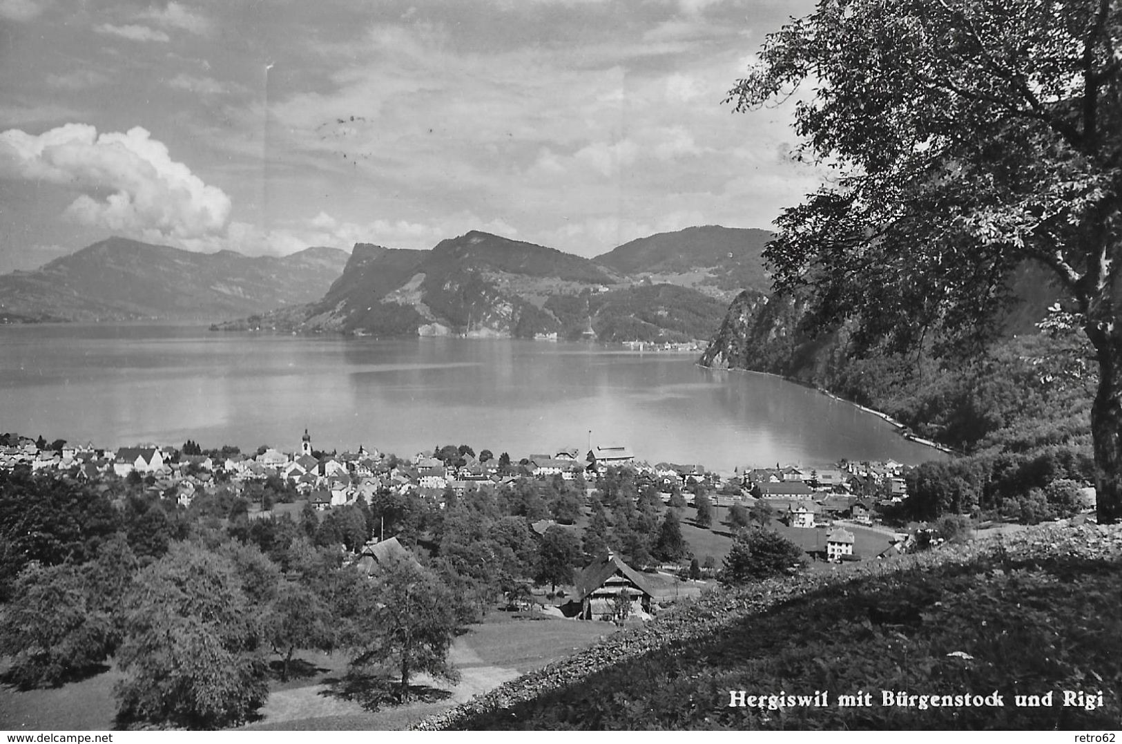 HERGISWIL → Gesamtansicht Aus Der Ferne Gegen Den Lopper Gesehen 1948 - Hergiswil