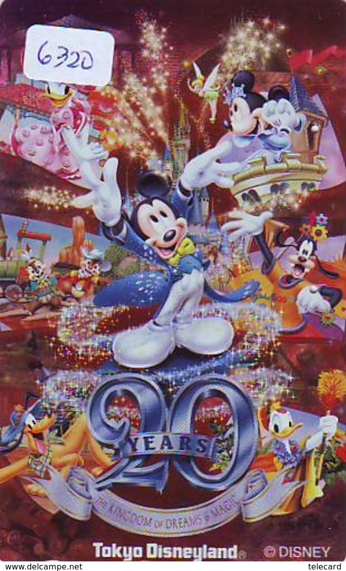 Télécarte Métal Argent Japon / MF-1001577 - DISNEY - DISNEYLAND / 20 YEARS (6320) Mickey &amp; Minnie Japan Silver Phone - Disney