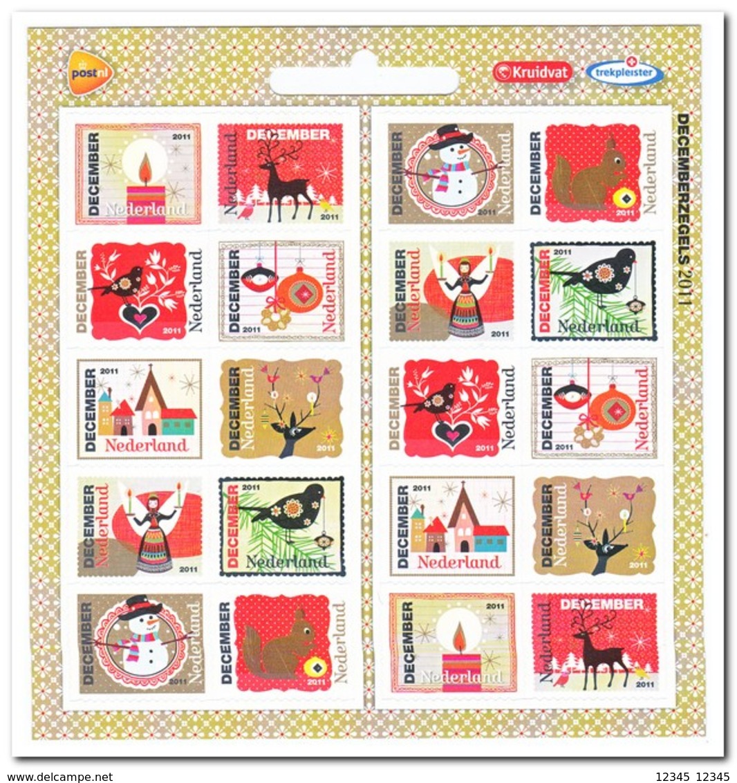 Nederland 2011, Postfris MNH, NVPH Vb2887-2896, Christmas - Unused Stamps