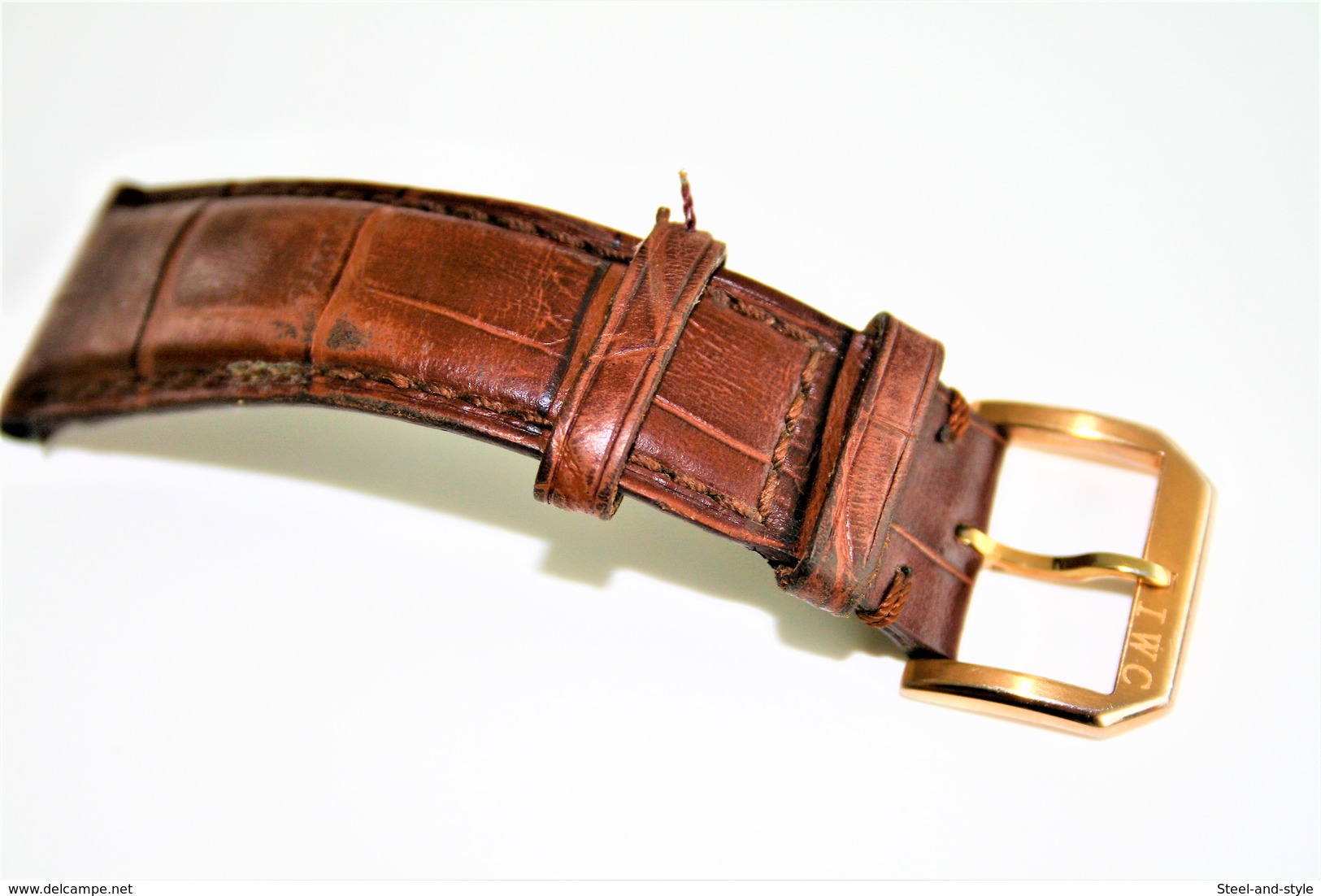 Watches BANDS : IWC BOUCLE AND TOP PART BAND VINTAGE USED GENUINE LEATHER - RaRe - Original - Orologi Di Lusso