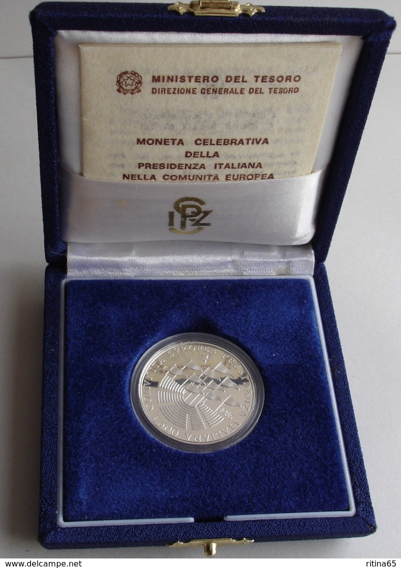 ITALIA 500 LIRE ARGENTO 1985 PRESIDENZA ITALIANA CE PROOF F.S. SET ZECCA - Jahressets & Polierte Platten