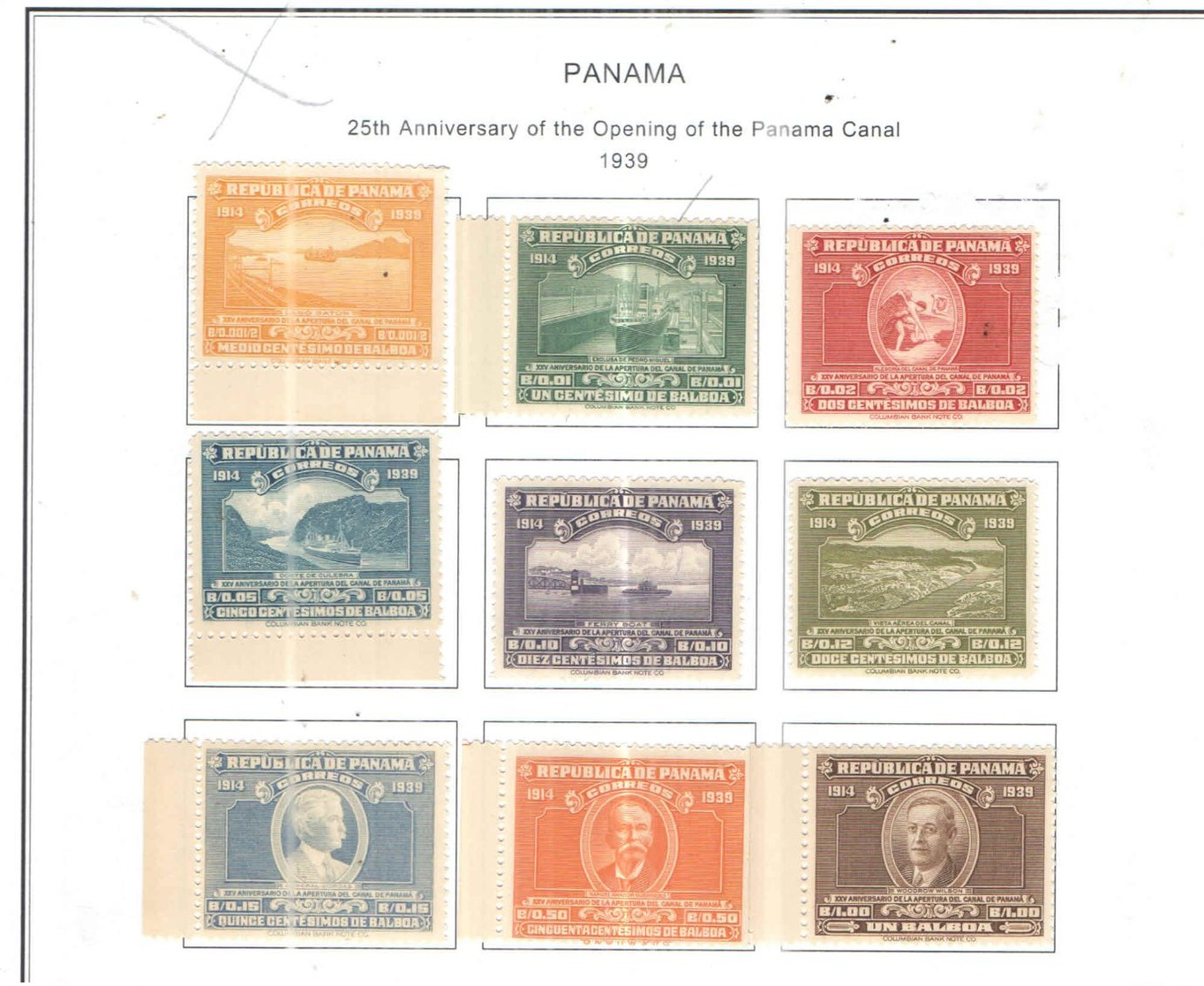 Panama PO 1939 25 Ann. Panama Canal   Scott.322/330+See Scans On Scott.Page - Panama
