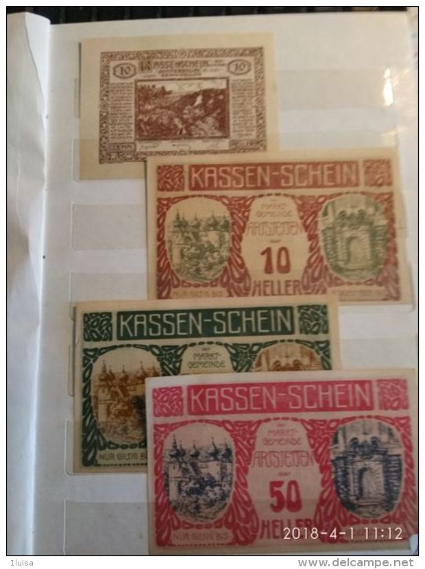 4 Notgeld Heller Vari Valori 1920  N. 233 - Autriche