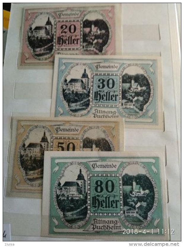 4 Notgeld Heller Vari Valori 1920  N. 234 - Austria