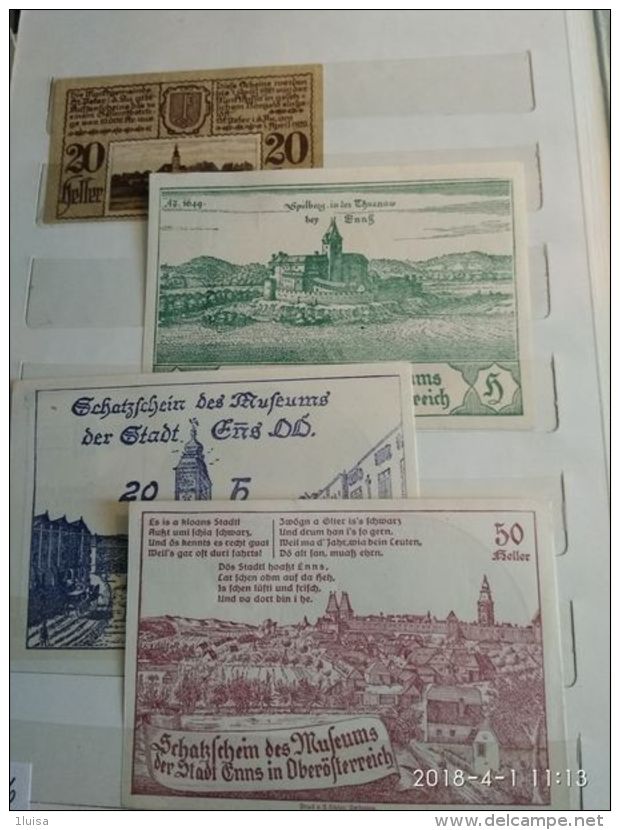 4 Notgeld Heller Vari Valori 1920  N. 236 - Austria