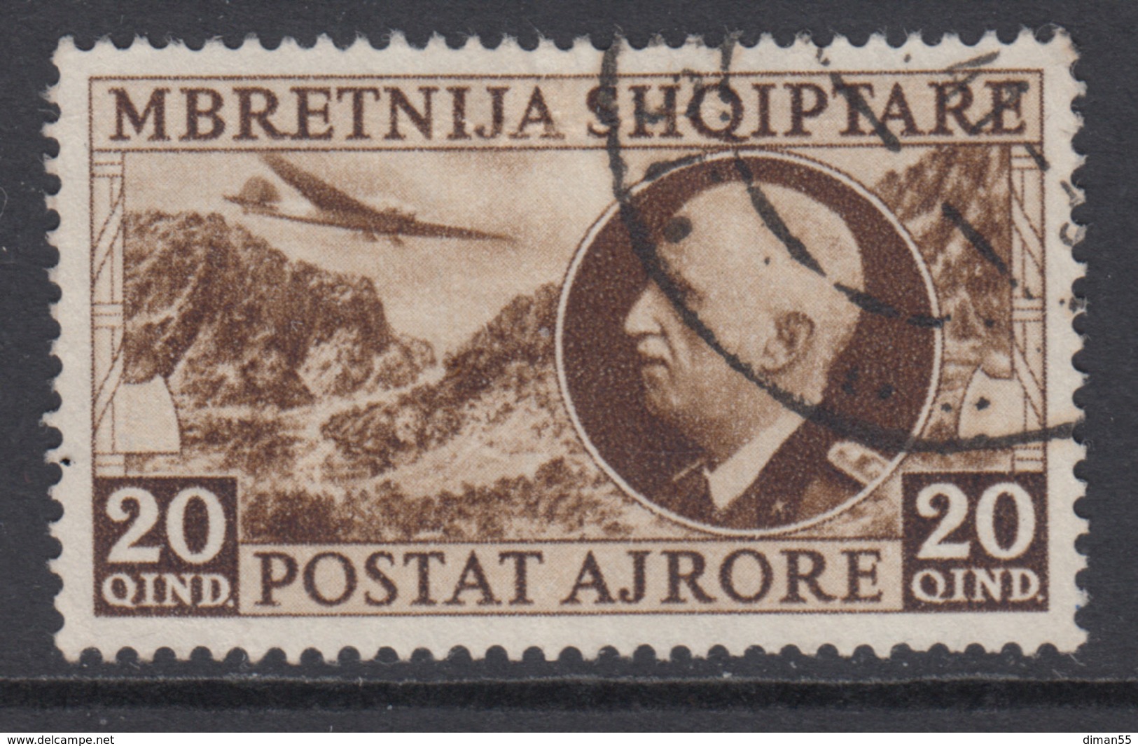 ITALIA - 1939 Occupazione ALBANIA Posta Aerea N.4 Usato Cat 90 Euro - Albanie