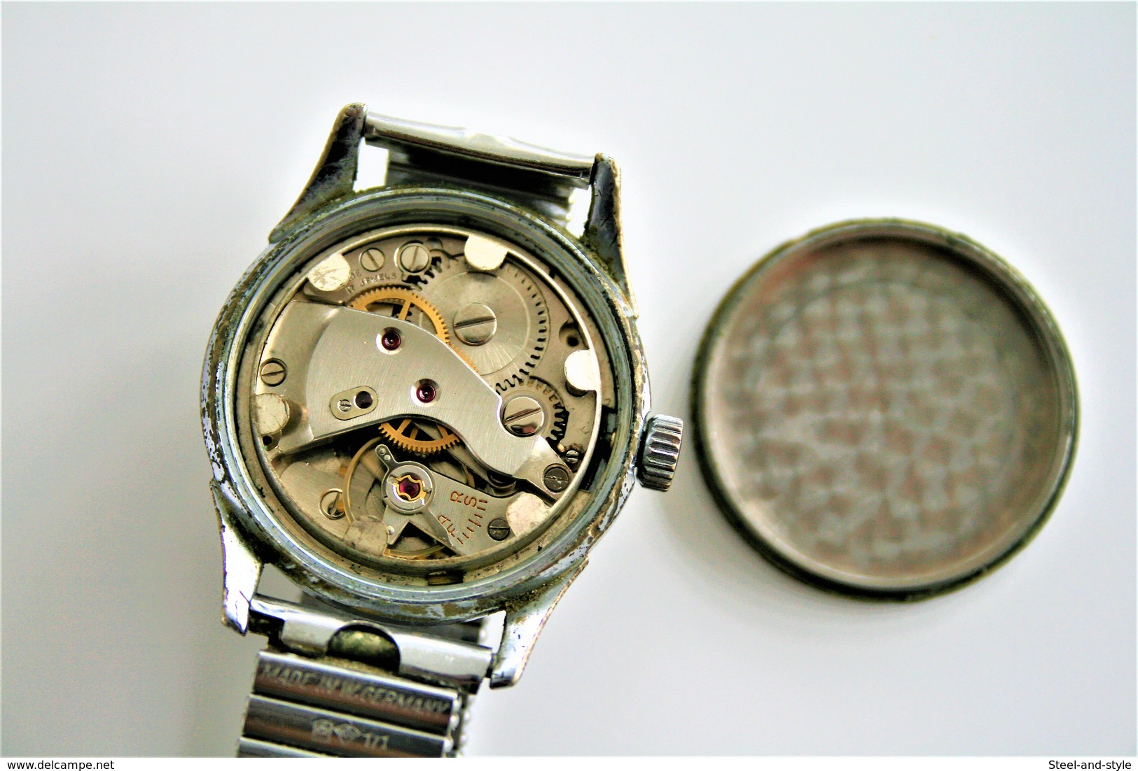 watches : PRONTO VERDAL TROPIC DAIL INCABLOC HAND WIND  WITH FIXOFLEX - original - running - worn condition dial damaged