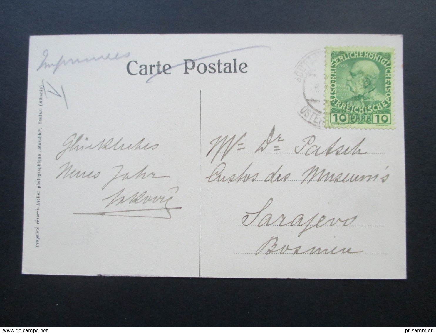 Österreich / Levante Ca.1908 Seltene Postkarte Albanien Mirash Luca Me Shoke - Kastrat. Pistolen / Soldaten. Carl Patsch - Oriente Austriaco