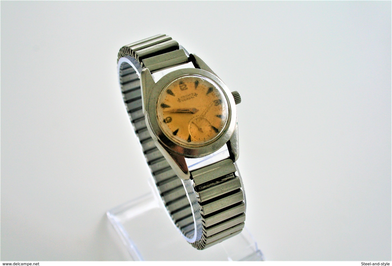 Watches : PRONTO VERDAL TROPIC DAIL TOUR DE FRANCE RaRe HAND WIND  WITH FIXOFLEX - Original - Running - 1950s - Designeruhren