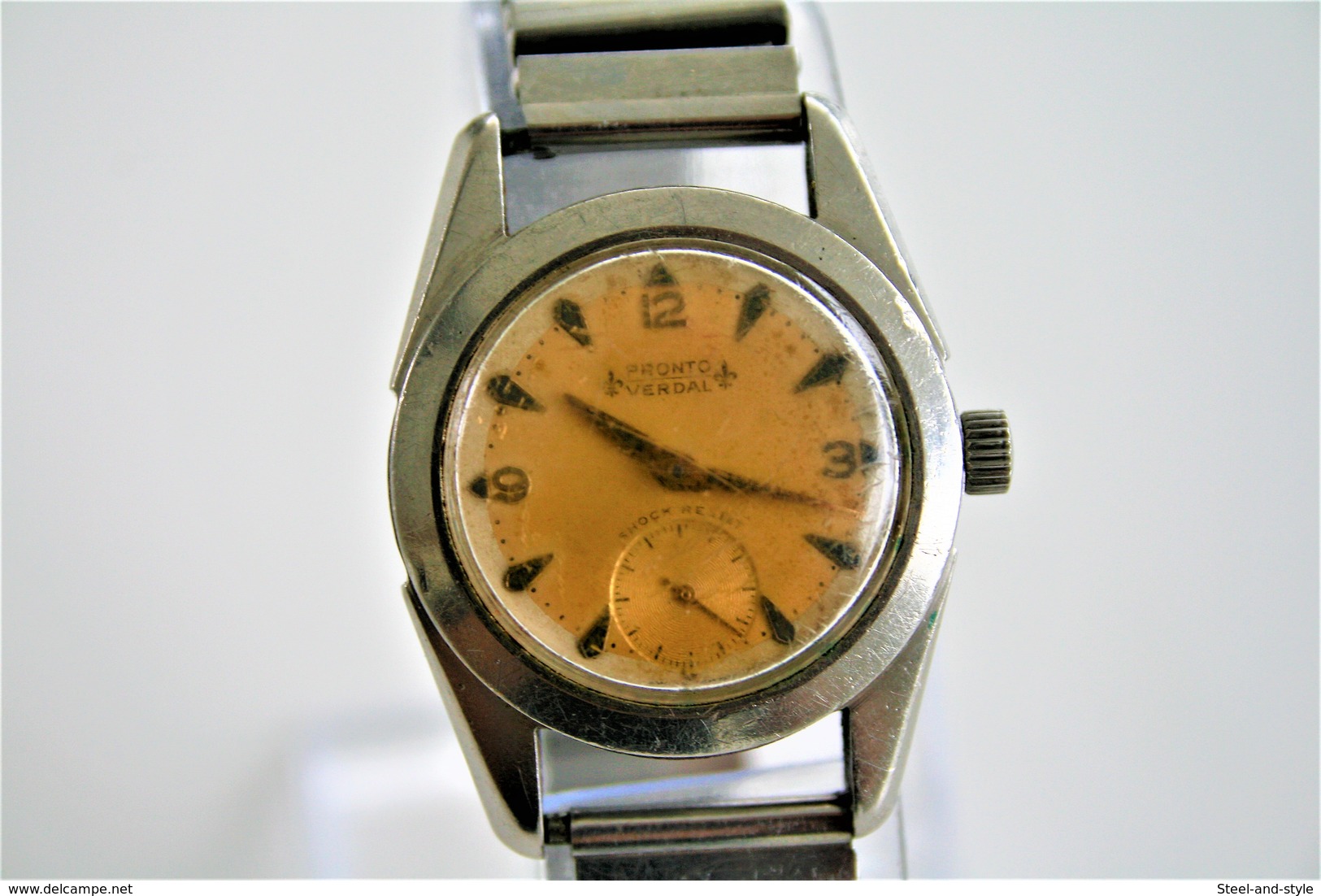 Watches : PRONTO VERDAL TROPIC DAIL TOUR DE FRANCE RaRe HAND WIND  WITH FIXOFLEX - Original - Running - 1950s - Designeruhren