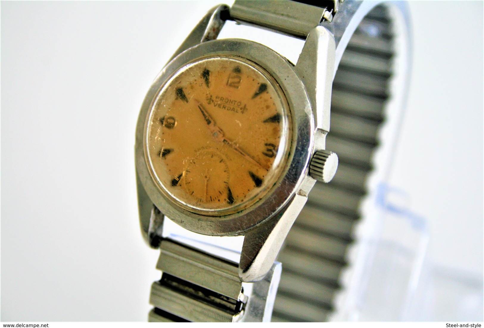 Watches : PRONTO VERDAL TROPIC DAIL TOUR DE FRANCE RaRe HAND WIND  WITH FIXOFLEX - Original - Running - 1950s - Relojes De Lujo