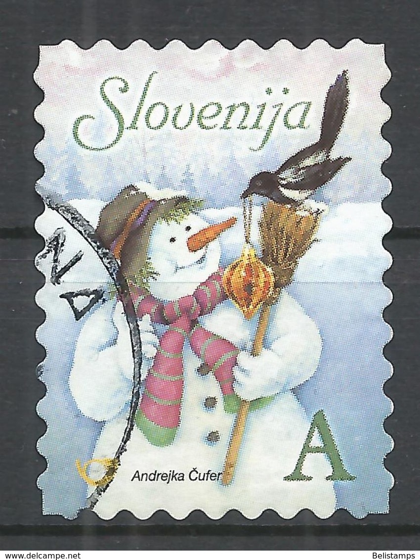 Slovenia 2006. Scott #684 (U) Christmas, Snowman And Bird - Slovénie