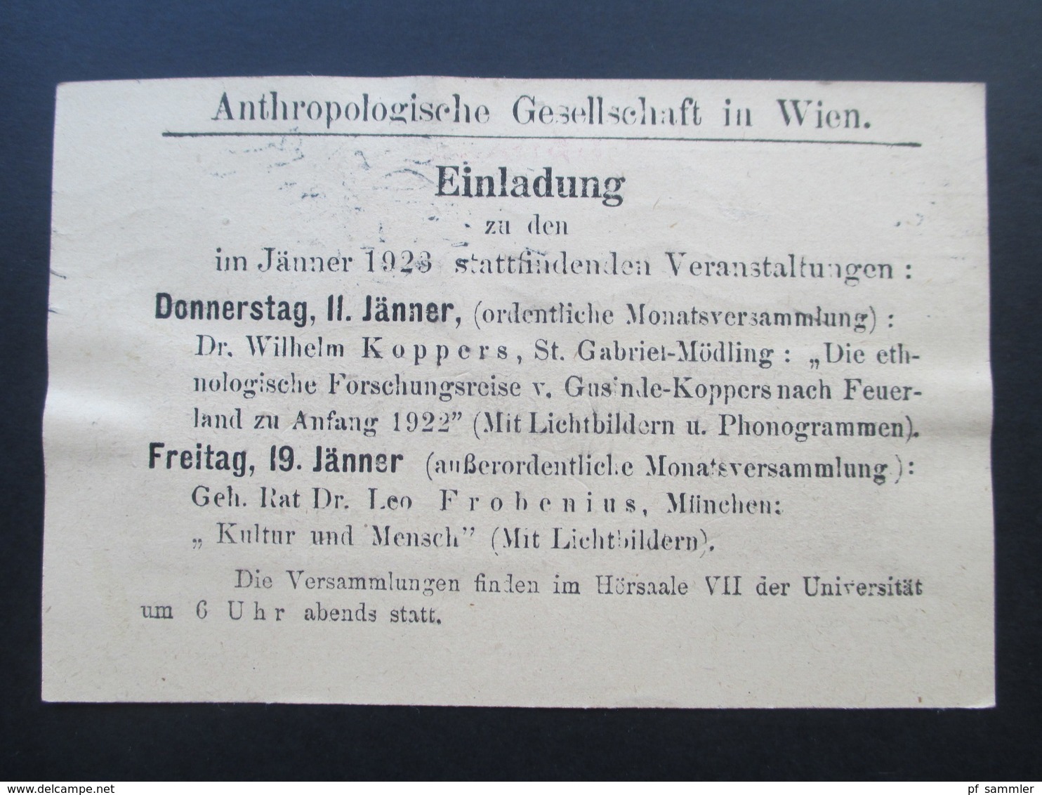 Österreich 1923 Ganzsache Mit Zusatzfrankatur Anthropologische Gesellschaft Wien. Hofrat Dr. Karl Patsch - Covers & Documents