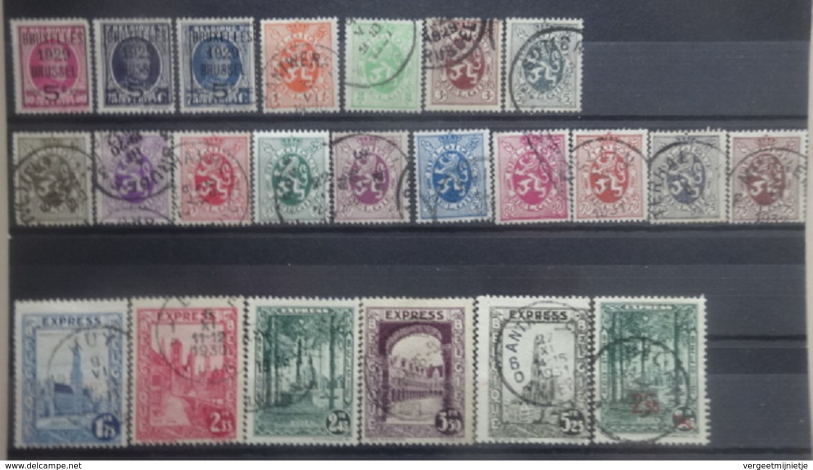 BELGIE   1929    Nr.  273 - 275 / 276 - 288A / 292 C - 292 F + 292 H       Gestempeld   CW 32,00 - Gebraucht