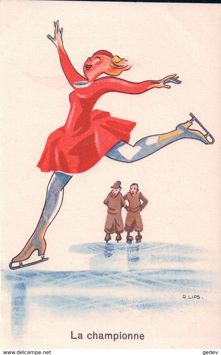 R. Lips, Patineuse, La Championne, Litho (11) - Altri & Non Classificati