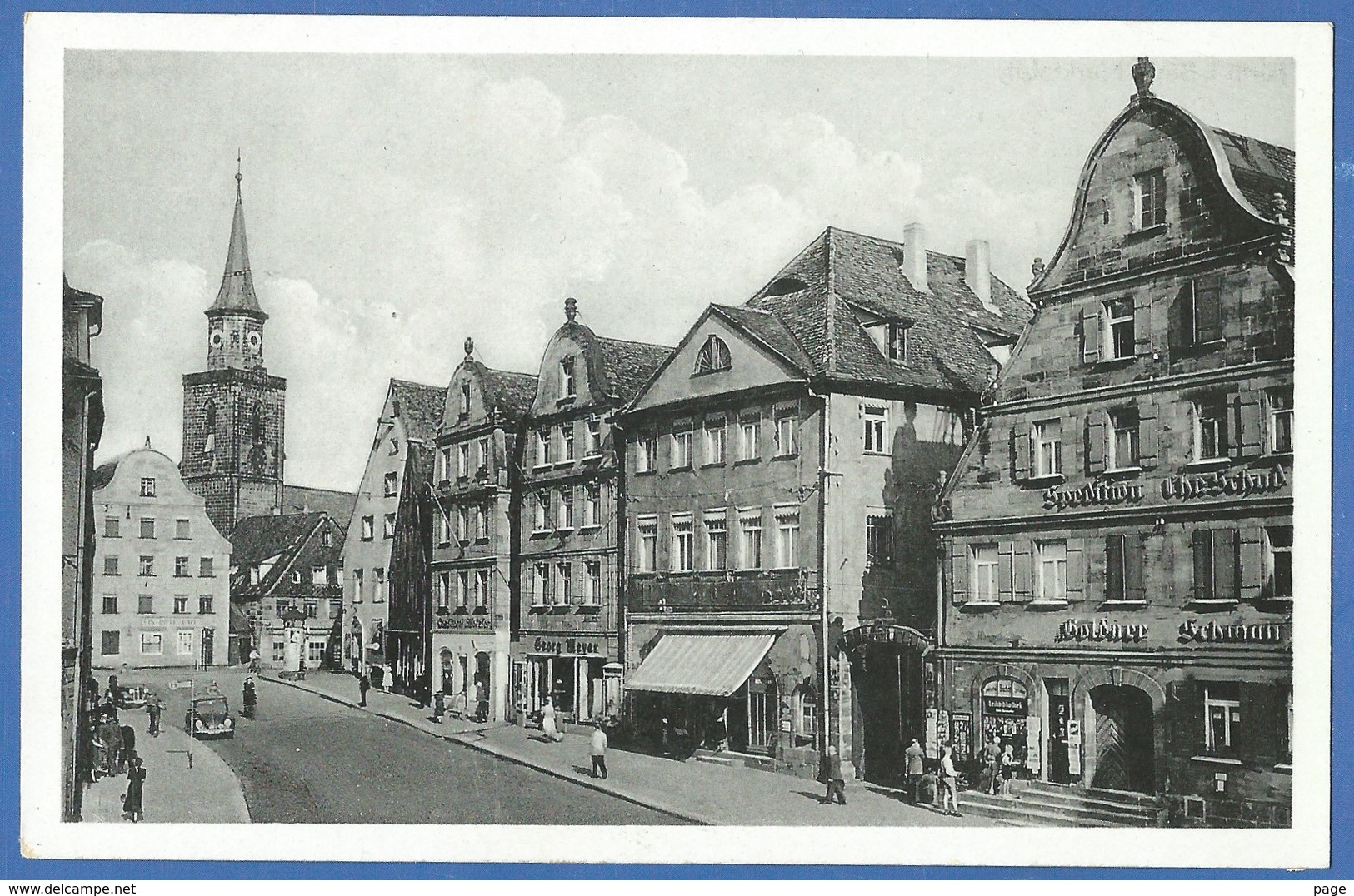 Fürth,Marktplatz,ca. 1950-1960,Goldner Schwan,Sped. Chr. Schad,Leihbibliothek,Geschäft Georg Meyer, - Fuerth