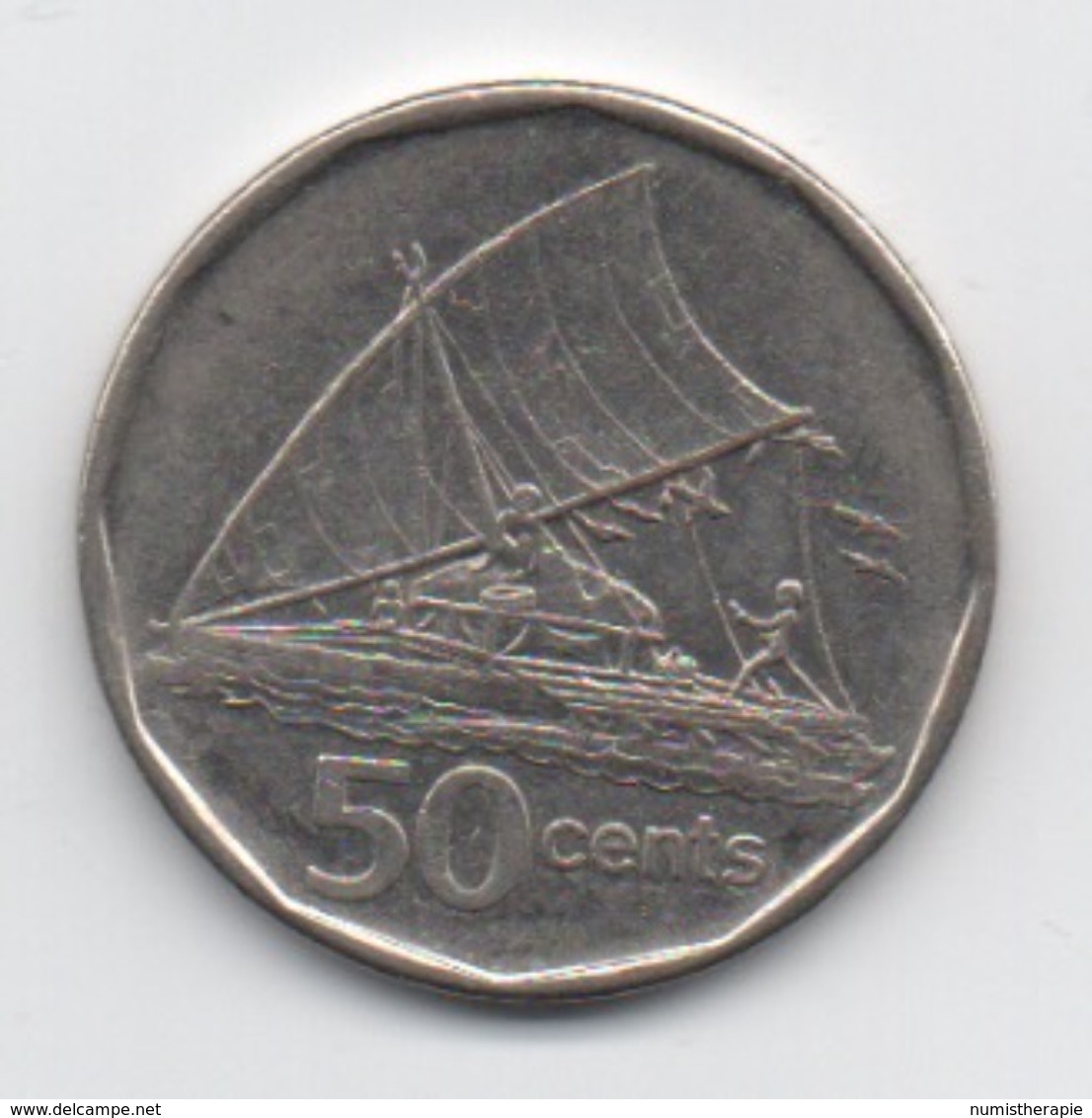 Fidji : 50 Cents 2009 : QEII Voilier - Fidji