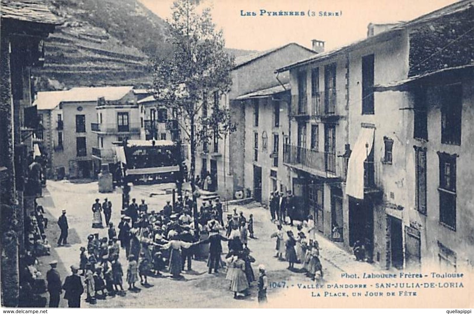 07551 "SPAGNA-VALEE D'ANDORRE-ANDORRA-SAN JULIA DE LOIRA-JOUR DE FETE" ANIMATA, PHOT. LABOUCHE. CART  NON SPED - Perejil