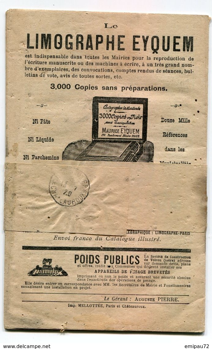 FRANCE- Journal Des Maires Et Des Conseillers Municipaux- 62ème Année- Juillet 1920 (avec Sa Bande Journal) - 1800 - 1849