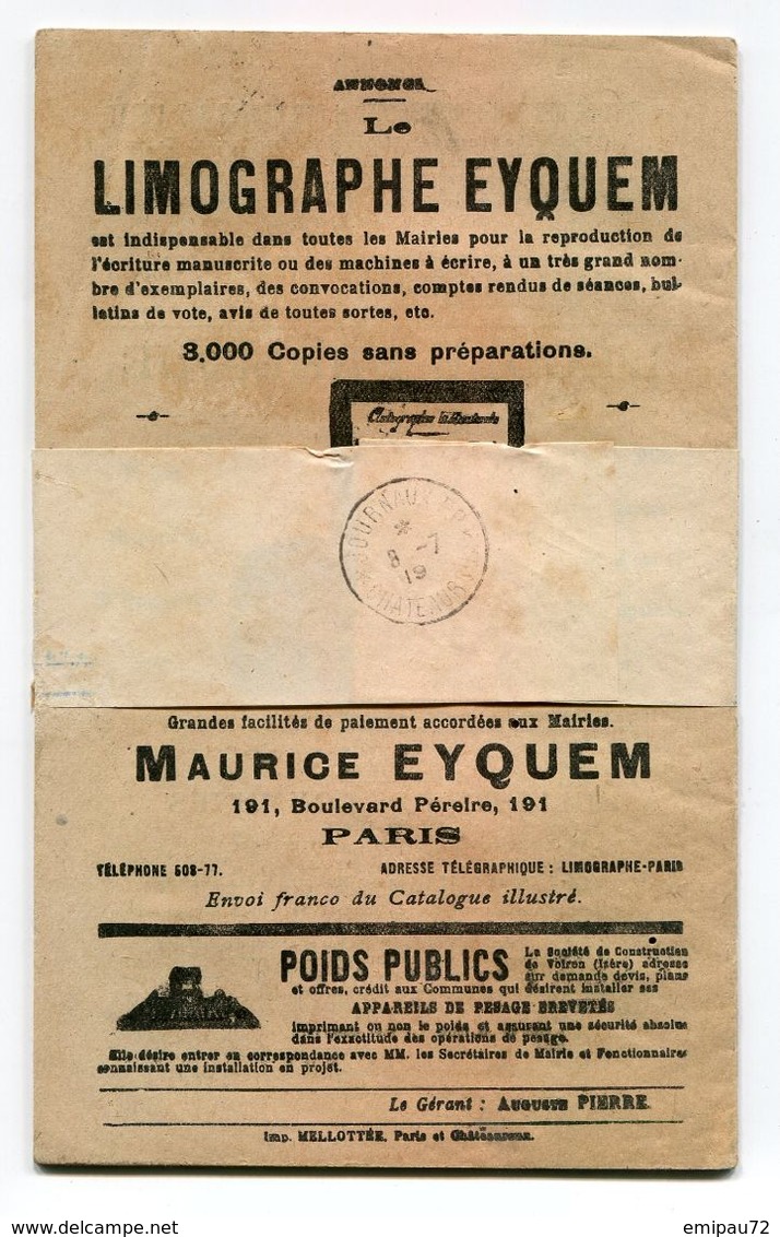 FRANCE- Journal Des Maires Et Des Conseillers Municipaux- 61ème Année- Juillet 1919 (avec Sa Bande Journal) - 1800 - 1849