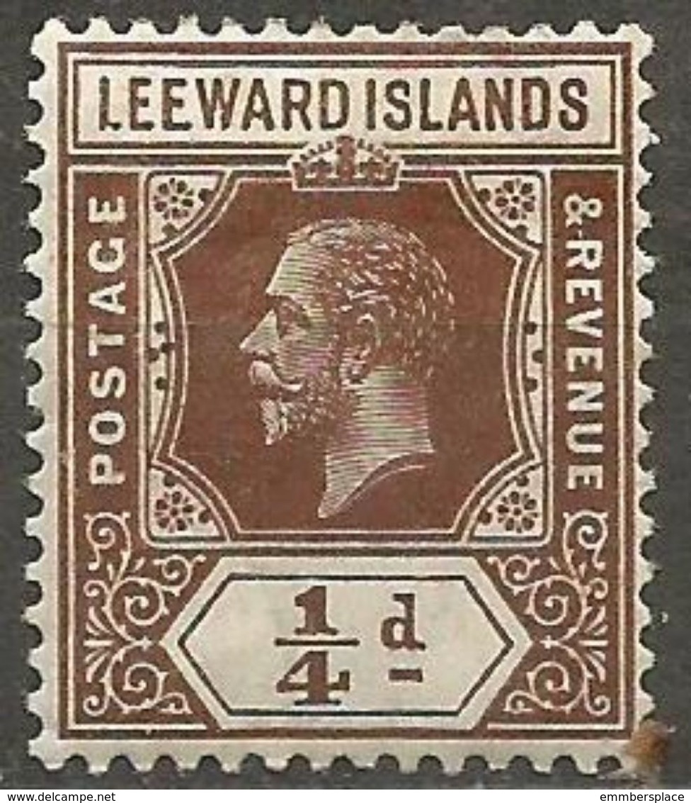 Leeward Islands - 1922 King George V 1/4d MH*   SG 58  Sc 61 - Leeward  Islands