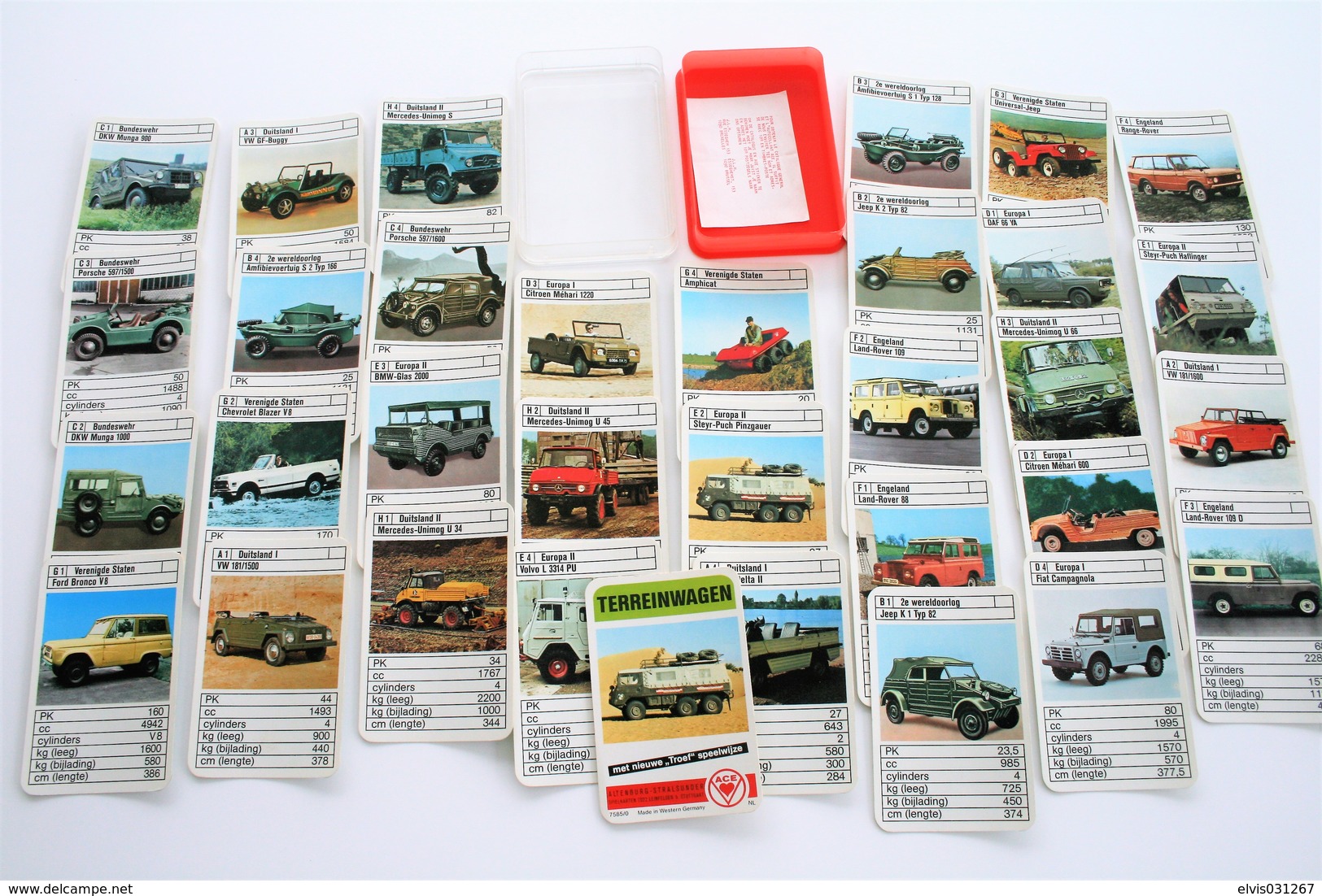 Speelkaarten - Kwartet, Terreinwagen, ASS Nr 7585/0, Vintage, *** - - Cartes à Jouer Classiques