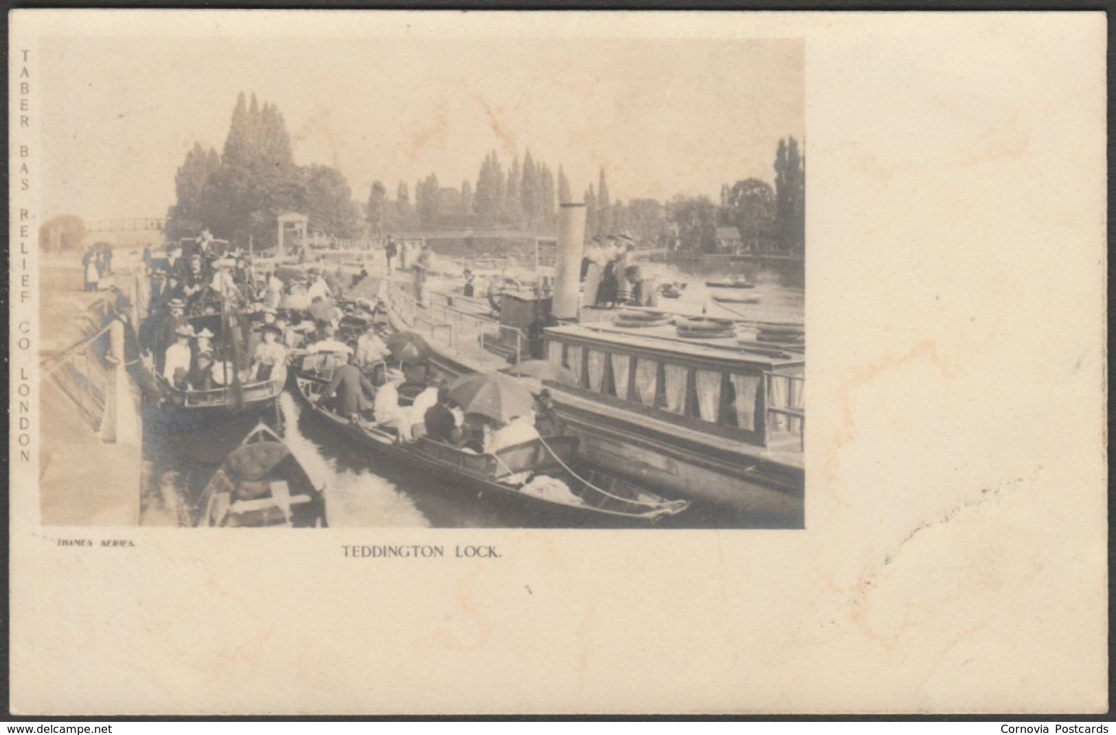 Teddington Lock, Middlesex, C.1900-05 - Taber Bas Relief U/B RP Postcard - Middlesex