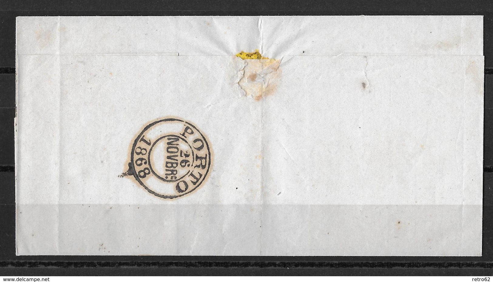 1868 PORTUGAL → Letter With Bar Stamp Figueira To Porto  ►RRR◄ - Covers & Documents